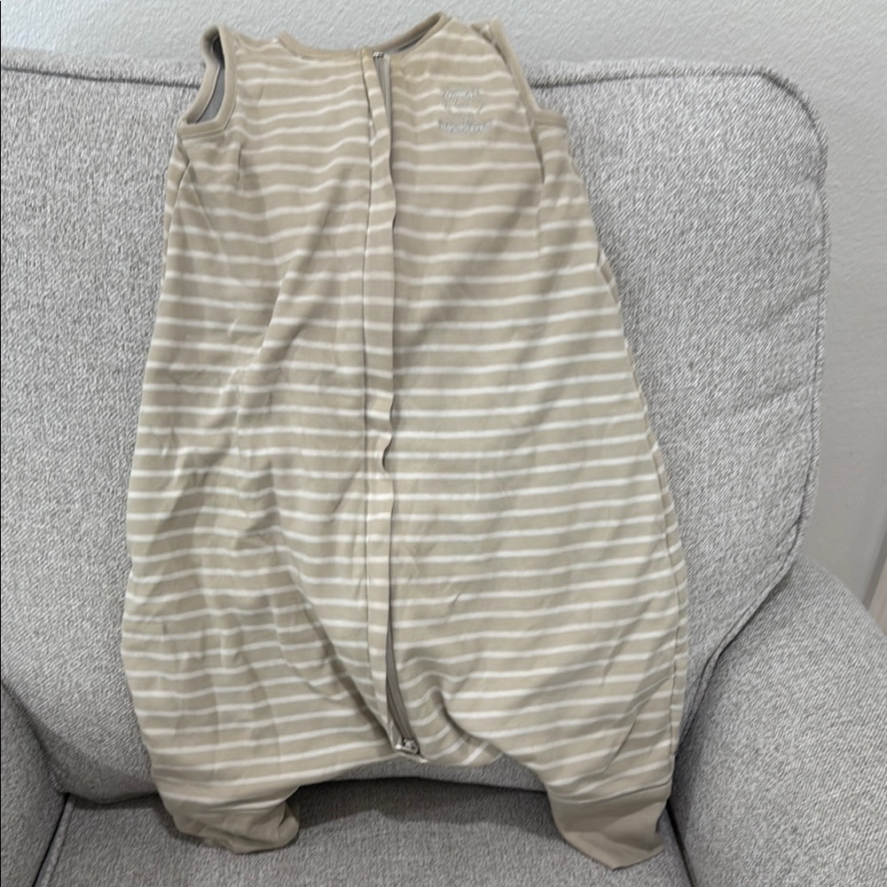 Woolino sleep suit Striped Kids - Beige and White